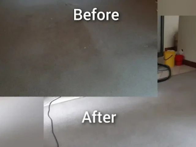 Fitted carpet before and after professional cleaning