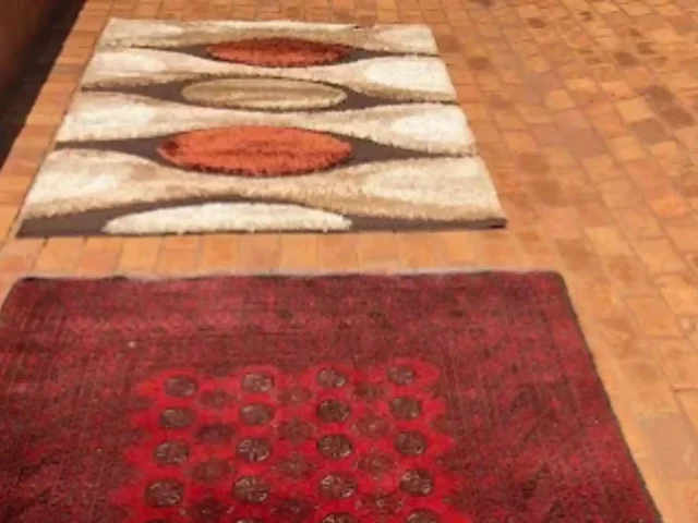 Rugs drying after professional cleaning in Cape Town
